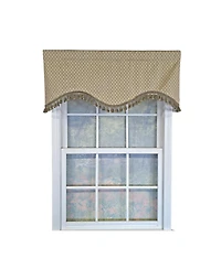 Rlf Home 100% Cotton Diamonds Cornice Fully lined Windows Rod Pocket Valance 50" x 17" Green