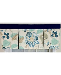 Rlf Home 100% Cotton Samanta Pleated Unlined Windows Rod Pocket Valance 50" x 17" Blue