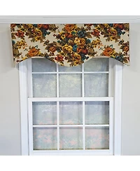 Rlf Home 100% Cotton Bountiful Cornice Fully lined Windows Rod Pocket Valance 50" x 17" Multi