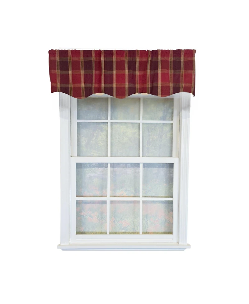 Rlf Home 100% PolyesterDuncaster Shapped Valanc Fully lined Rod Pocket Valance 50" x 13" Burgundy