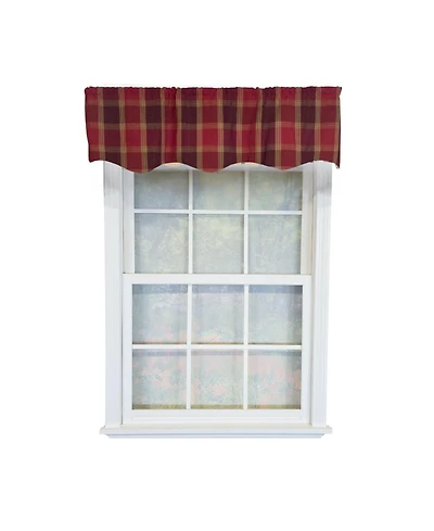 Rlf Home 100% PolyesterDuncaster Shapped Valanc Fully lined Rod Pocket Valance 50" x 13" Burgundy