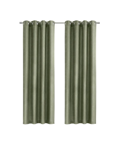 Habitat Abstract Light Filtering Energy Efficeint Grommet Curtain Panel for Windows 52" x 95"in Green