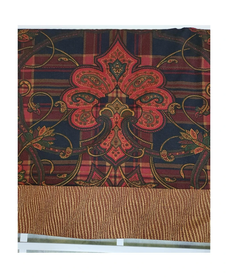 Rlf Home 3" Rod Pocket High Quality Fabric Espadas Banded Valance for Windows 50" x 16" Burgundy