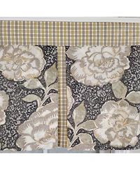 Rlf Home 3" Rod Pocket High Quality Fabric Peony Ball Pleated Valance for Windows 50" x 16" Gray