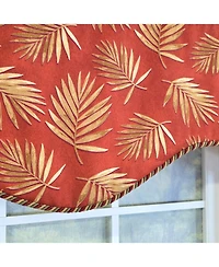 Rlf Home 100% Cotton Hawthorn Cornice With Poly/Cotton Ivory lining Rod Pocket Valance 50" x 17" Red