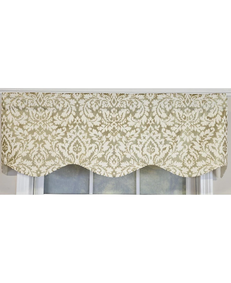 Rlf Home 100% Cotton Cambridge Provance Fully lined Windows Rod Pocket Valance 50" x 15" Silver