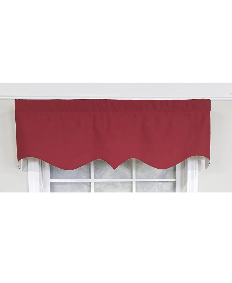 Rlf Home 100% Cotton Twill Regal Fully lined Windows Rod Pocket Valance 50" x 17" Red