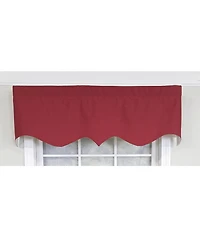 Rlf Home 100% Cotton Twill Regal Fully lined Windows Rod Pocket Valance 50" x 17" Red