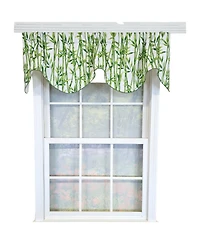 Rlf Home 100% Cotton Bamboo Fluted Fully lined Windows Rod Pocket Valance 65" x 16" Green