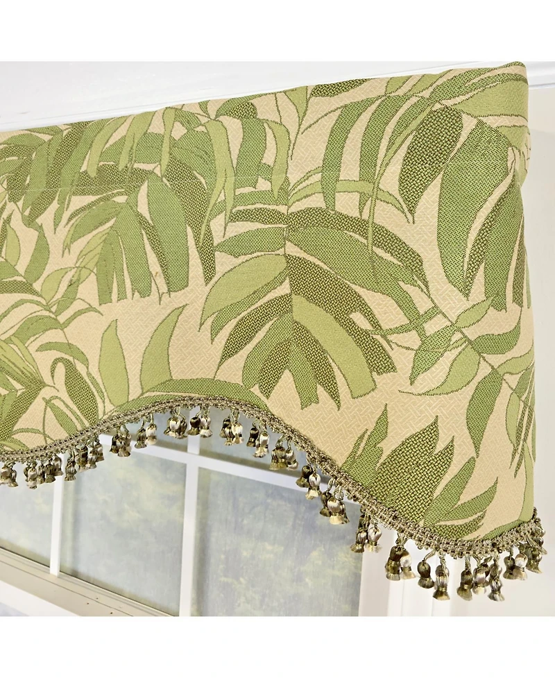 Rlf Home 100% Cotton Breeze Cornice Fully lined Windows Rod Pocket Valance 50" x 17" Green