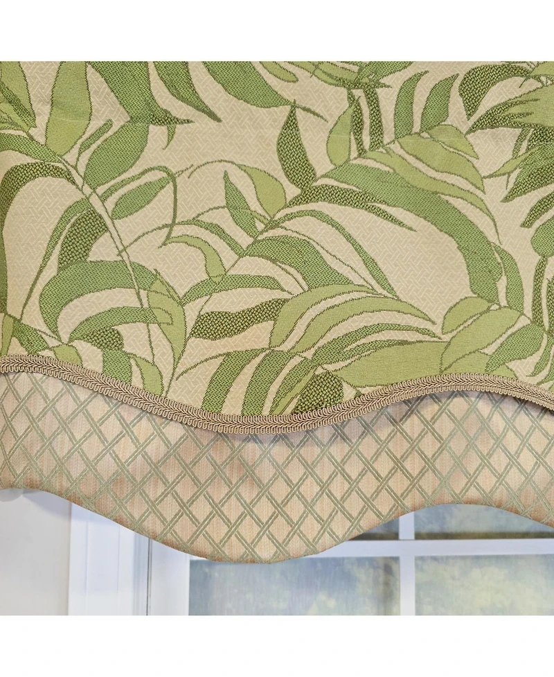 Rlf Home 100% Cotton Breeze Glory Fully lined Windows Rod Pocket Valance 50" x 16" Green