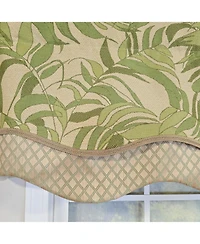 Rlf Home 100% Cotton Breeze Glory Fully lined Windows Rod Pocket Valance 50" x 16" Green