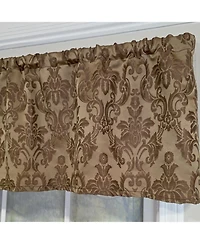 Rlf Home 100% Cotton Marruecos Tailored Unlined Windows Rod Pocket Valance 51" x 12" Brown