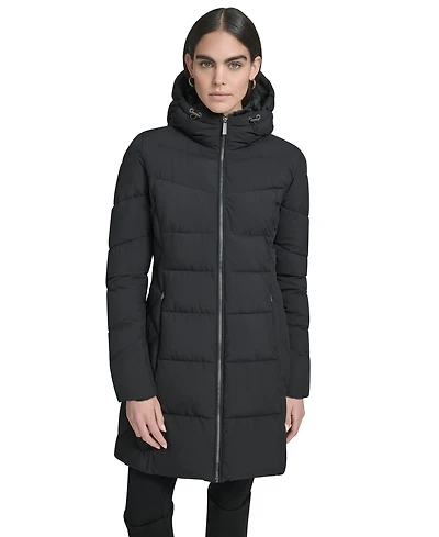 Calvin Klein Women's Collar Hooded Puffer Coat