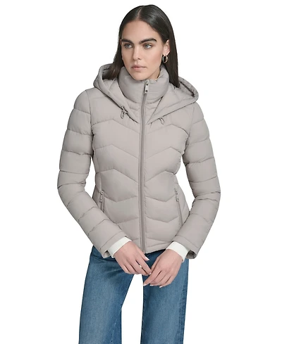 Calvin Klein Women's Short Zip-Up Hooded Puffer Jacket