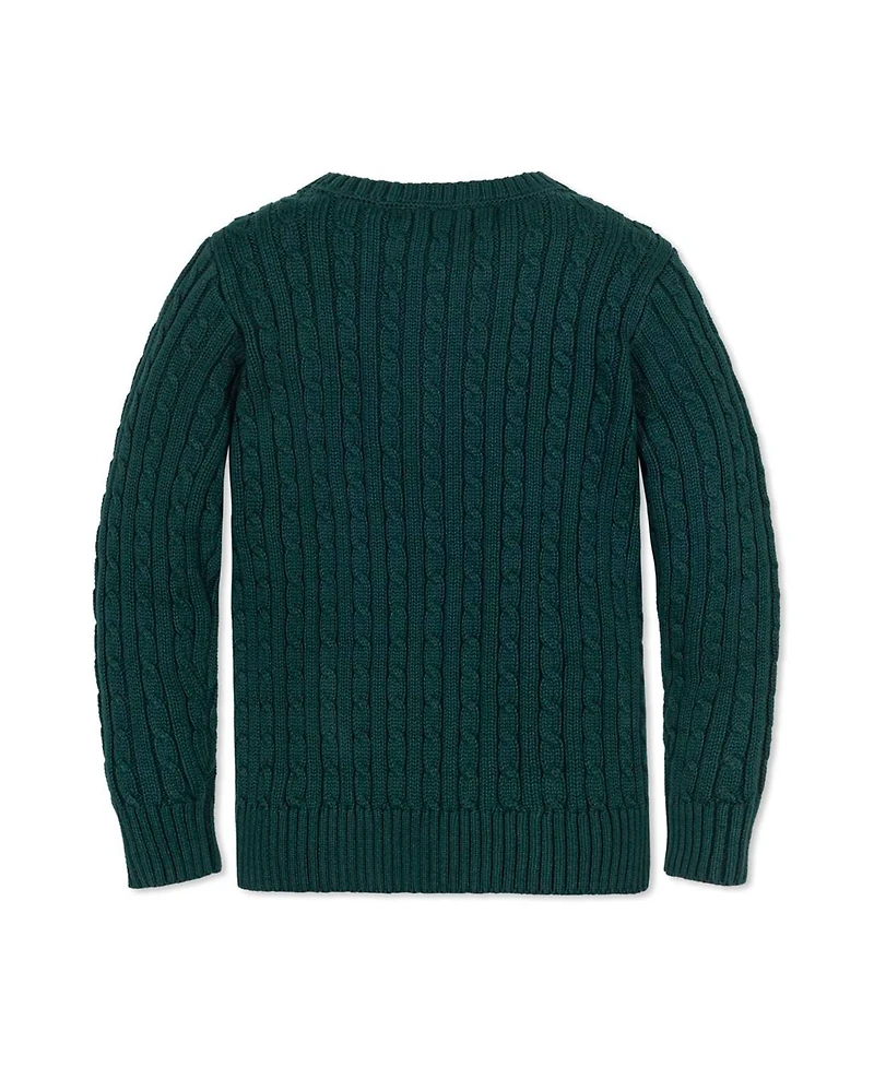 Hope & Henry Baby Boys Organic Cable Crewneck Pullover Sweater