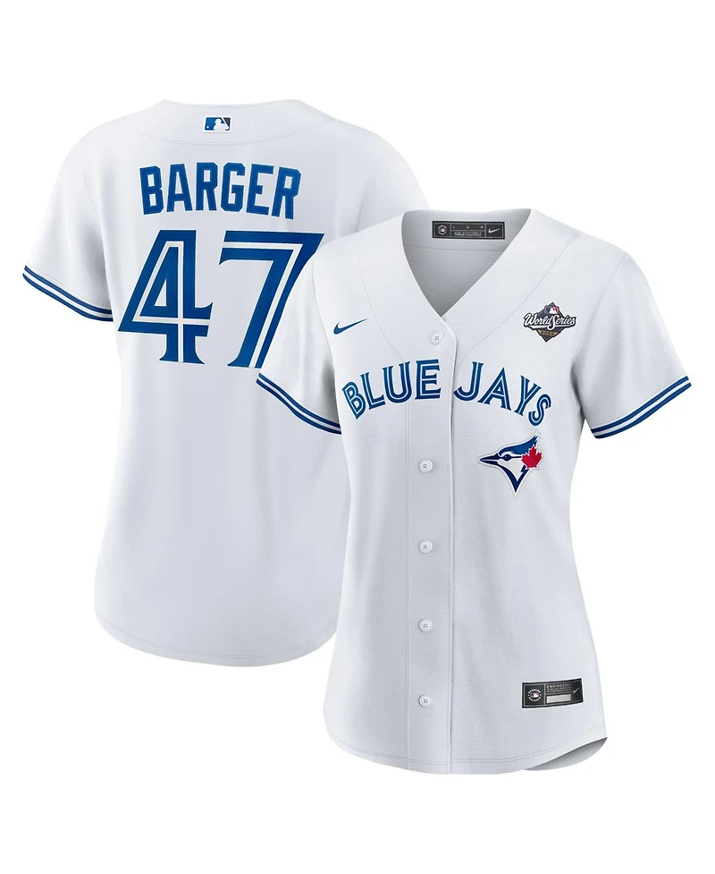 Nike Women's Addison Barger White Toronto Blue Jays 2025 World Series Home Replica Player Jersey