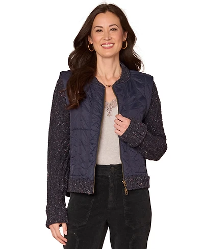 Democracy Petite Quilted Vest Zip Jacket