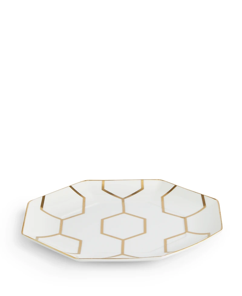 Wedgwood Gio Gold Octagonal Accent Plate White