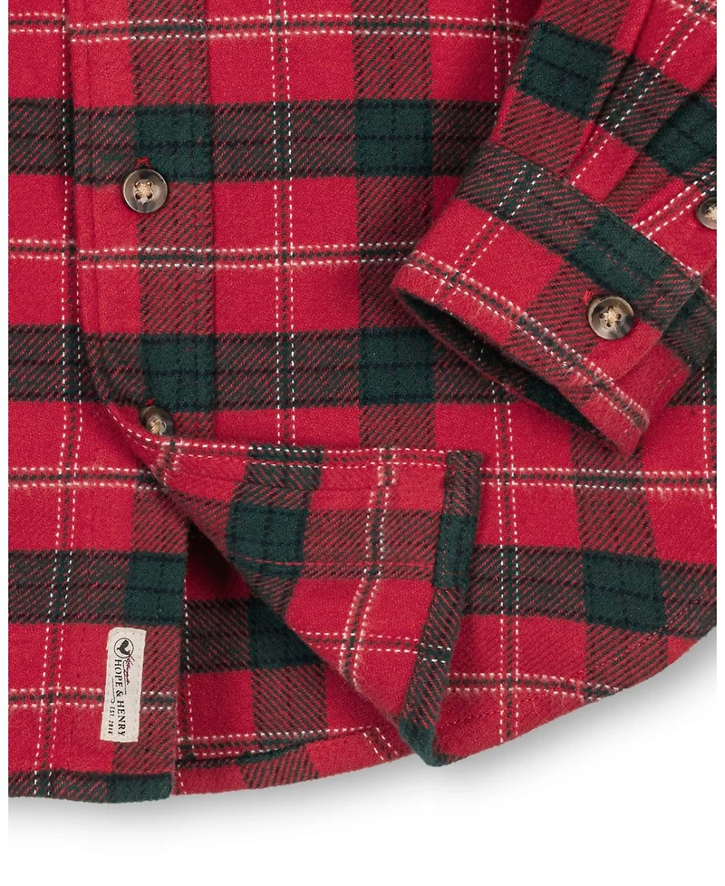 Hope & Henry Boys Organic Long Sleeve Flannel Button Down Shirt