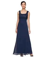 Alex Evenings Women's Empire Waist Long Open Soutache Jacket Dress