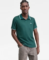 Guess Men's Weston Waffle-Knit Tipped Polo Shirt