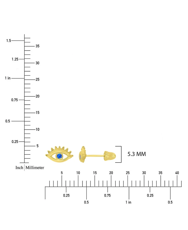 Macy's 14k Yellow Gold Evil Eye Stud Earrings