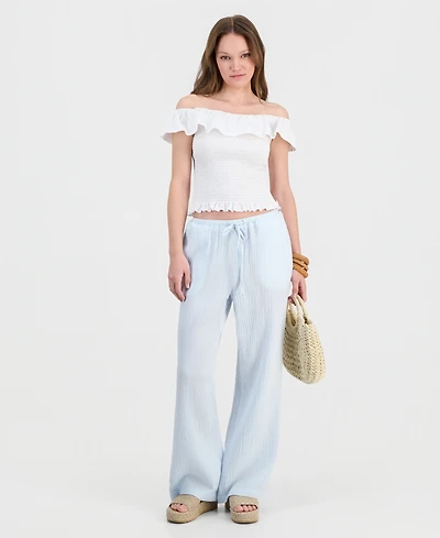 Indigo Rein Juniors' Cotton Gauze Drawstring Beach Pants