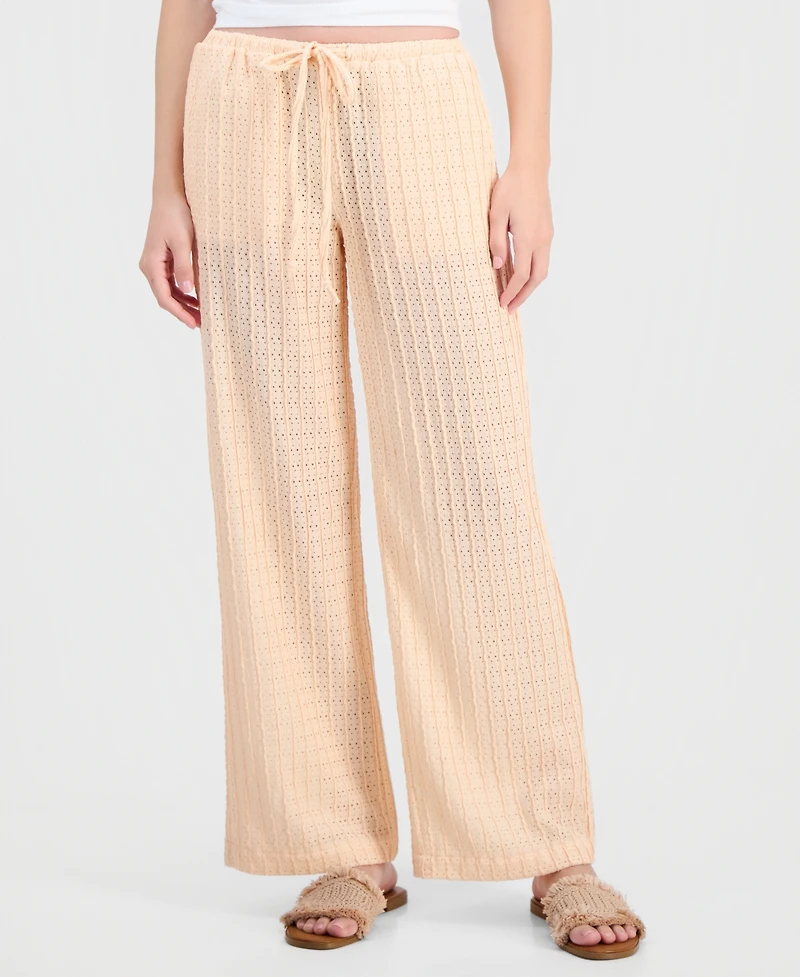 Indigo Rein Juniors' Textured Drawstring Beach Pants