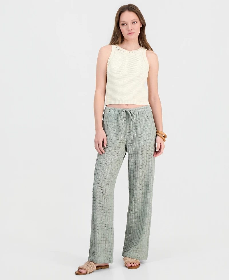 Indigo Rein Juniors' Textured Drawstring Beach Pants