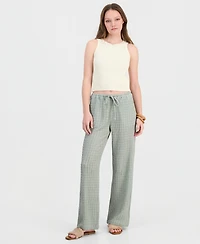 Indigo Rein Juniors' Textured Drawstring Beach Pants