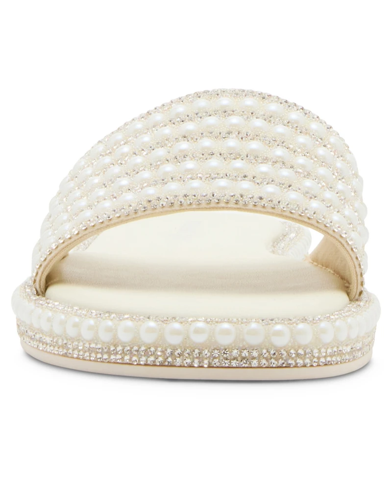 Madden Girl Addiie Rhinestone Platform Slide Sandals