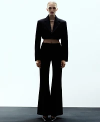 Mango Women's Cropped Wool Suit Blazer