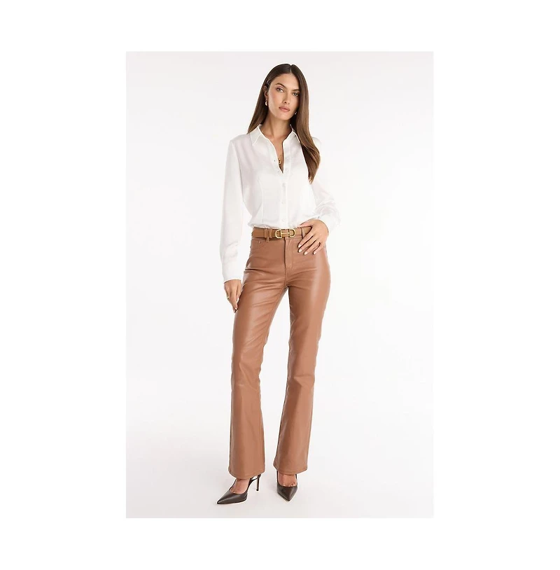 The Noli Shop Women's Paulina Silk Blouse - Navy