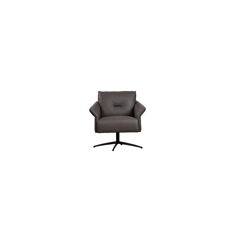 Porter Designs Virgo Swivel Leather Accent Chair, Gray