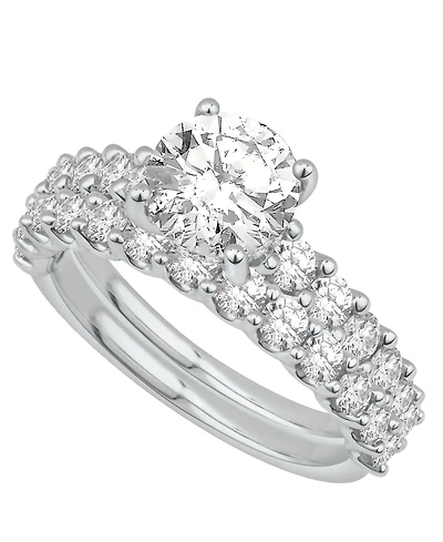 Macy's Diamond Solitaire Plus Ring (3 ct. t.w.) in 14K White Gold