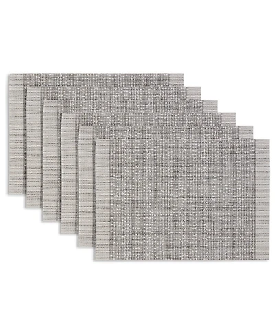 Dainty Home Knotted Boucle Border Texteline Outdoor Dining Set Textured Design Reversible 12" x 18" Rectangular Placemats Set of 6