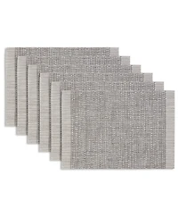 Dainty Home Knotted Boucle Border Texteline Outdoor Dining Set Textured Design Reversible 12" x 18" Rectangular Placemats Set of 6