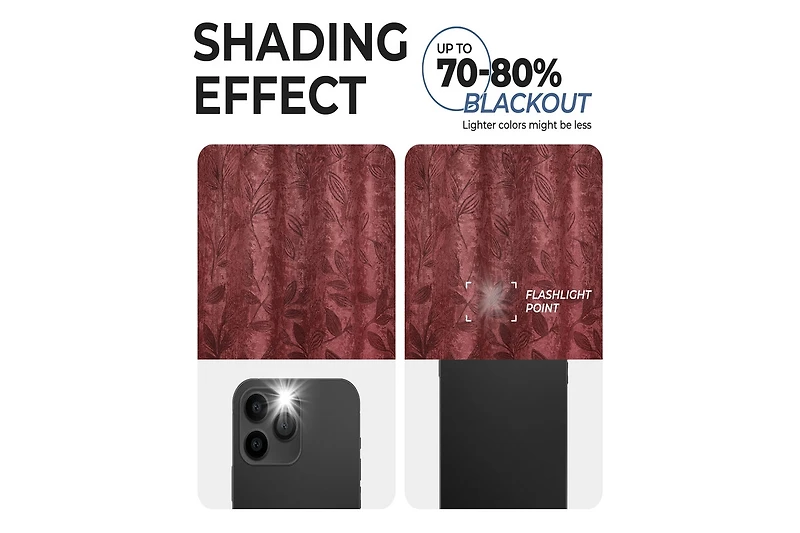 Superior Leaves Modern Bohemian Back Tab Blackout Curtain Set