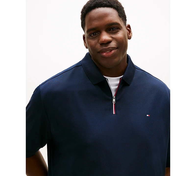 Tommy Hilfiger Men's Big & Tall Zippered Polo Shirt