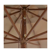 Garden Parasol with Wooden Pole 137.8" Taupe