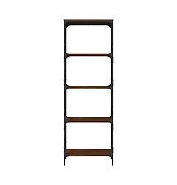 Bookcase 5-Tier Brown Oak 23.2"x13.8"x67.3" Engineered Wood