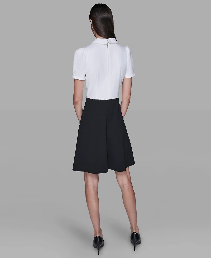 Karl Lagerfeld Paris Women's Scuba Crepe Fit & Flare Dress