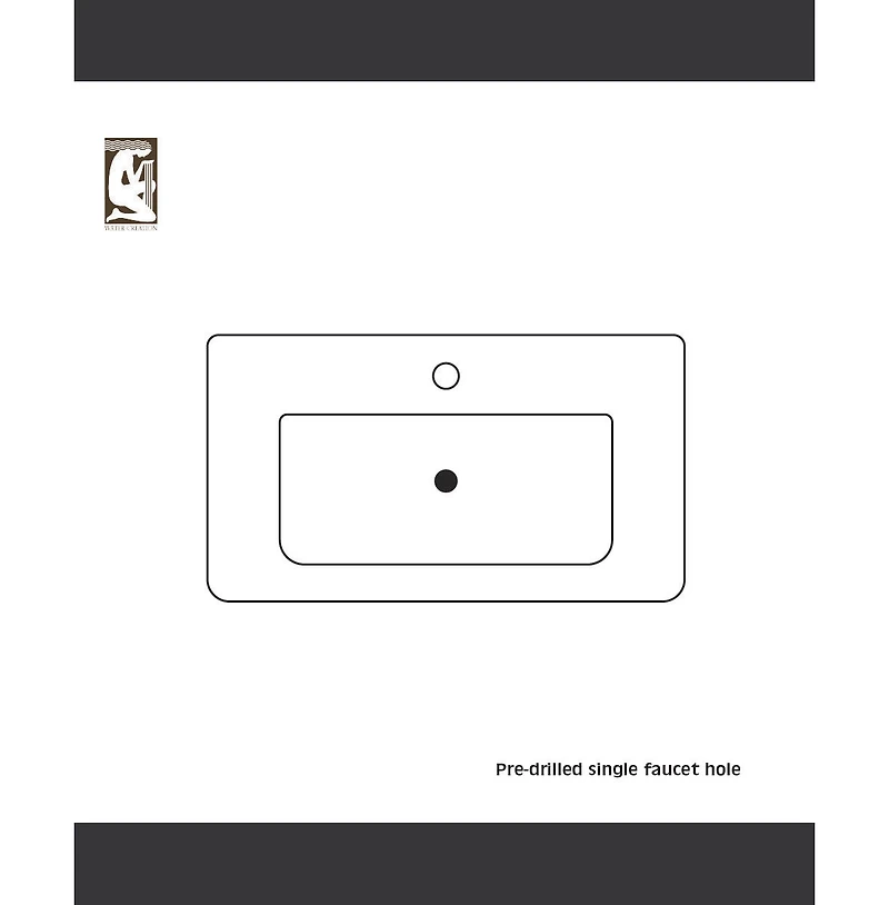 Water Creation 24.5" Solid Wood Vanity with White Ceramic Top and Single Sink