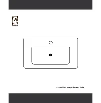 Water Creation 24.5" Solid Wood Vanity with White Ceramic Top and Single Sink