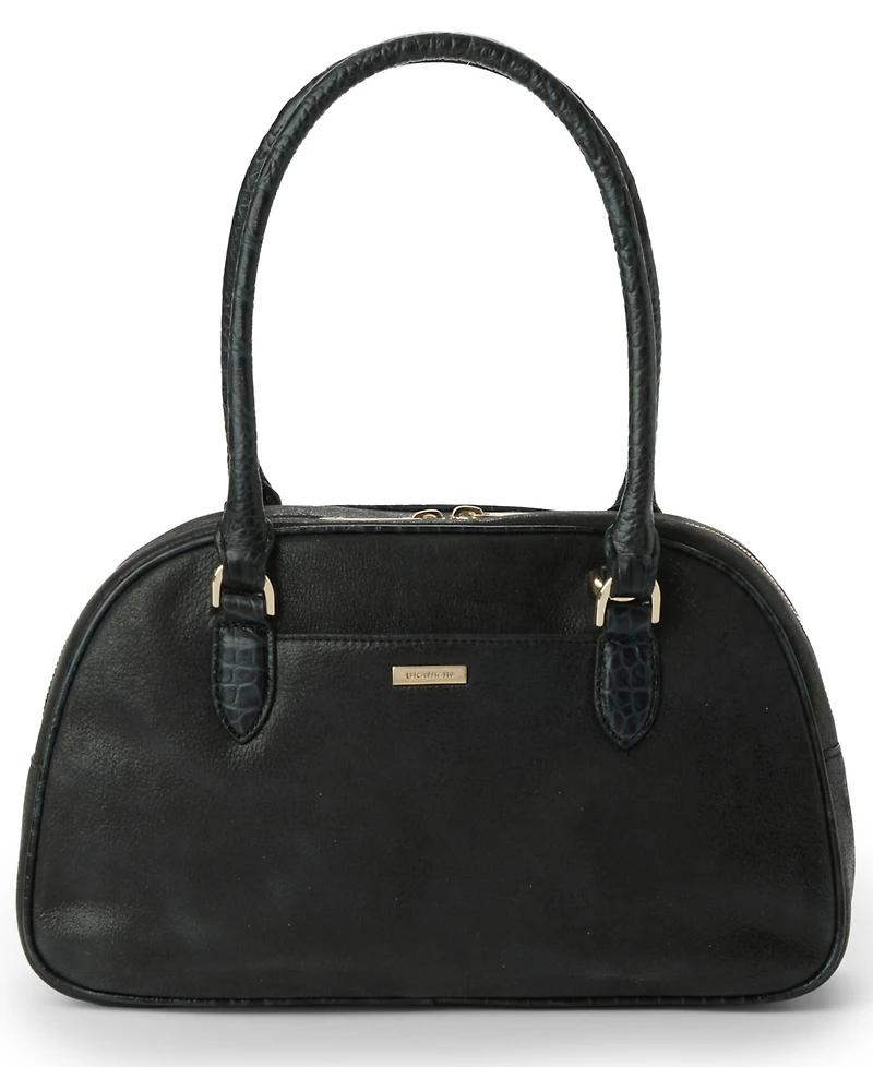Brahmin Angie Croc-Embossed Leather Satchel Bag