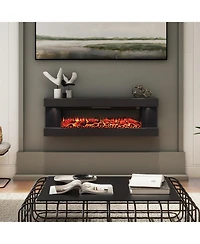 Mondawe Stylish Electric Fireplace with 50" Suspended Led Light Mantel with Remote Control