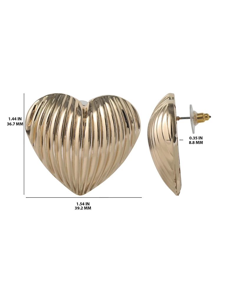 Bcbg Generation Ribbed Heart Button Earrings