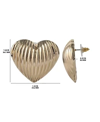 Bcbg Generation Ribbed Heart Button Earrings