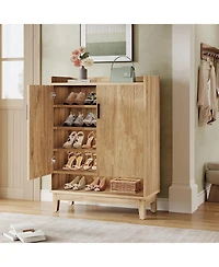 Tribesigns Shoe Cabinet with Doors, 20-Pair Entryway Shoe Storage Cabinet, Farmhouse Shoe Organizer